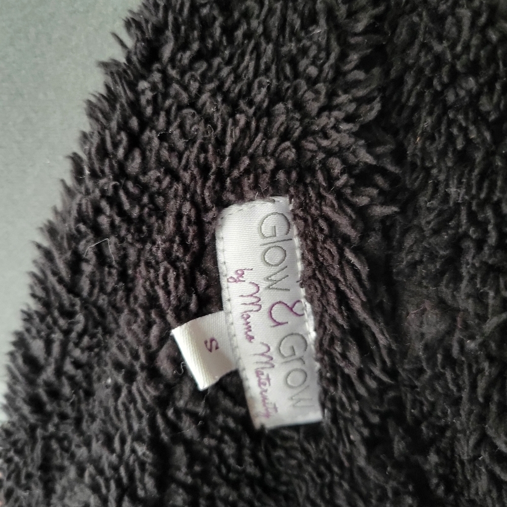 Glow and Grow Sherpa Charcoal Women's Cowl Neck Jacket Maternity Size Small - Picture 12 of 12